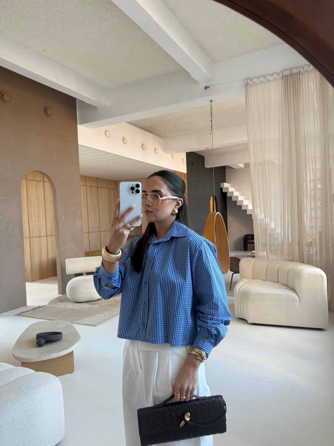 Chemise VITA carreaux bleue (12941)