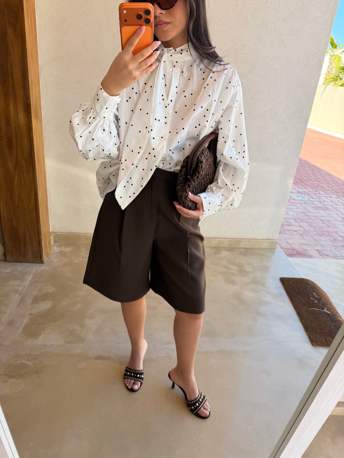 Chemise blanche à pois (79555)