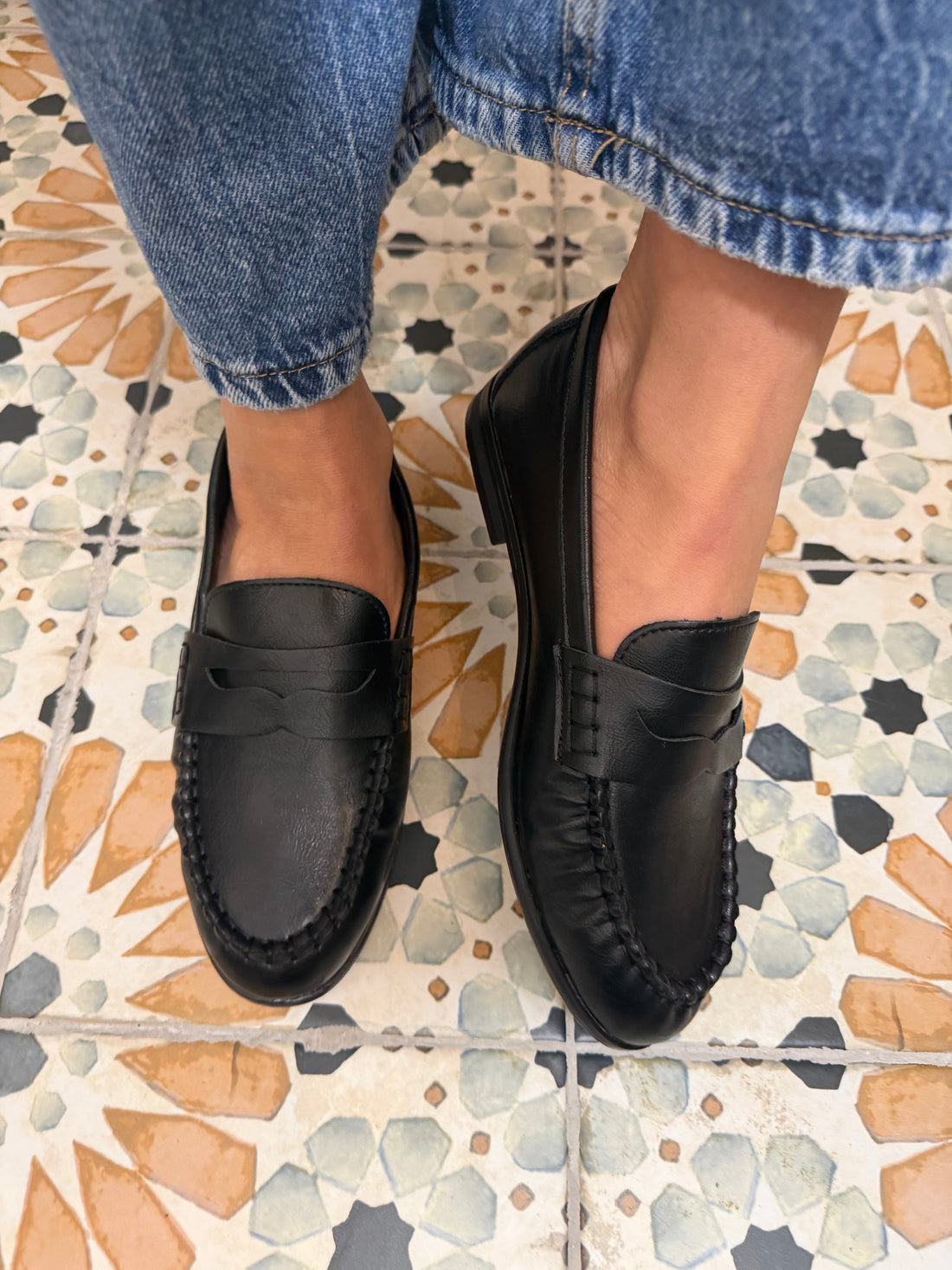 Mocassin SIMILI noir (G505)
