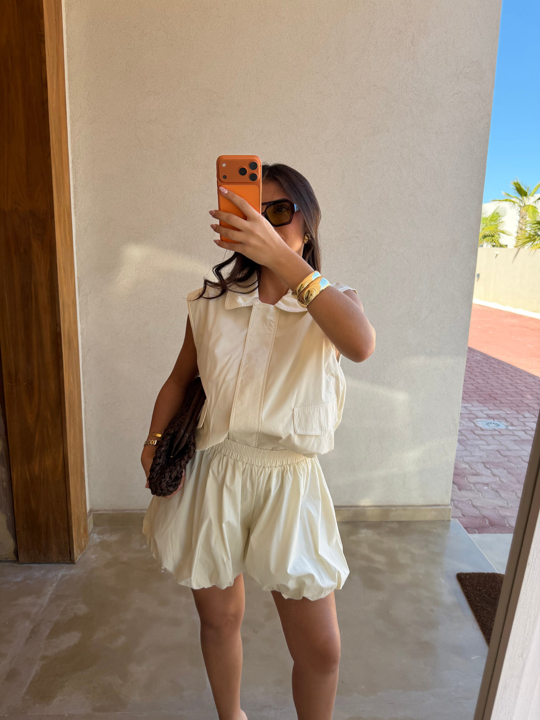 Ensemble short boule crème (SC350)