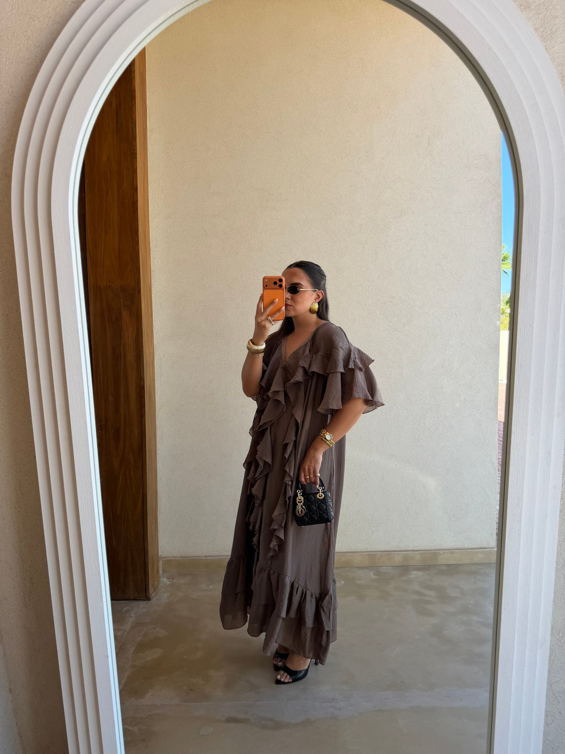 Robe VOLANA marron (JY5222)