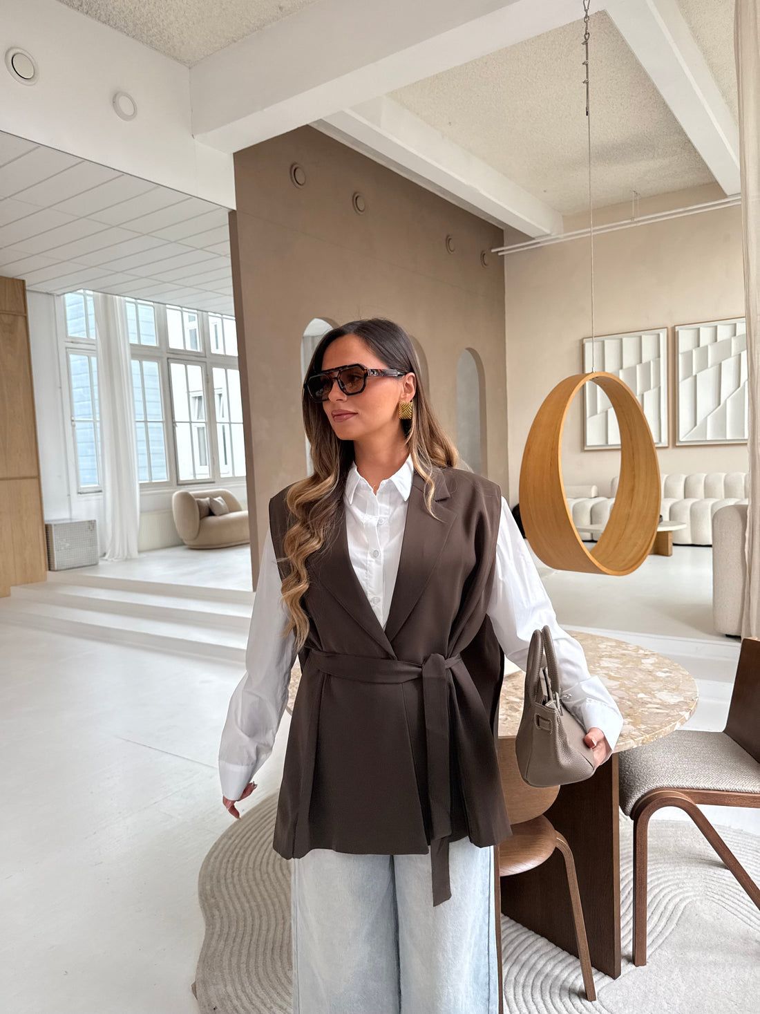 Blazer sans manche JULIE marron (W25253)