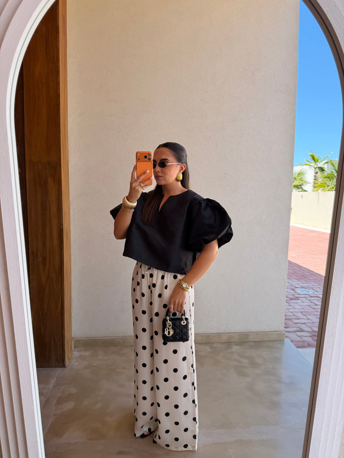 Haut manche bouffante noir