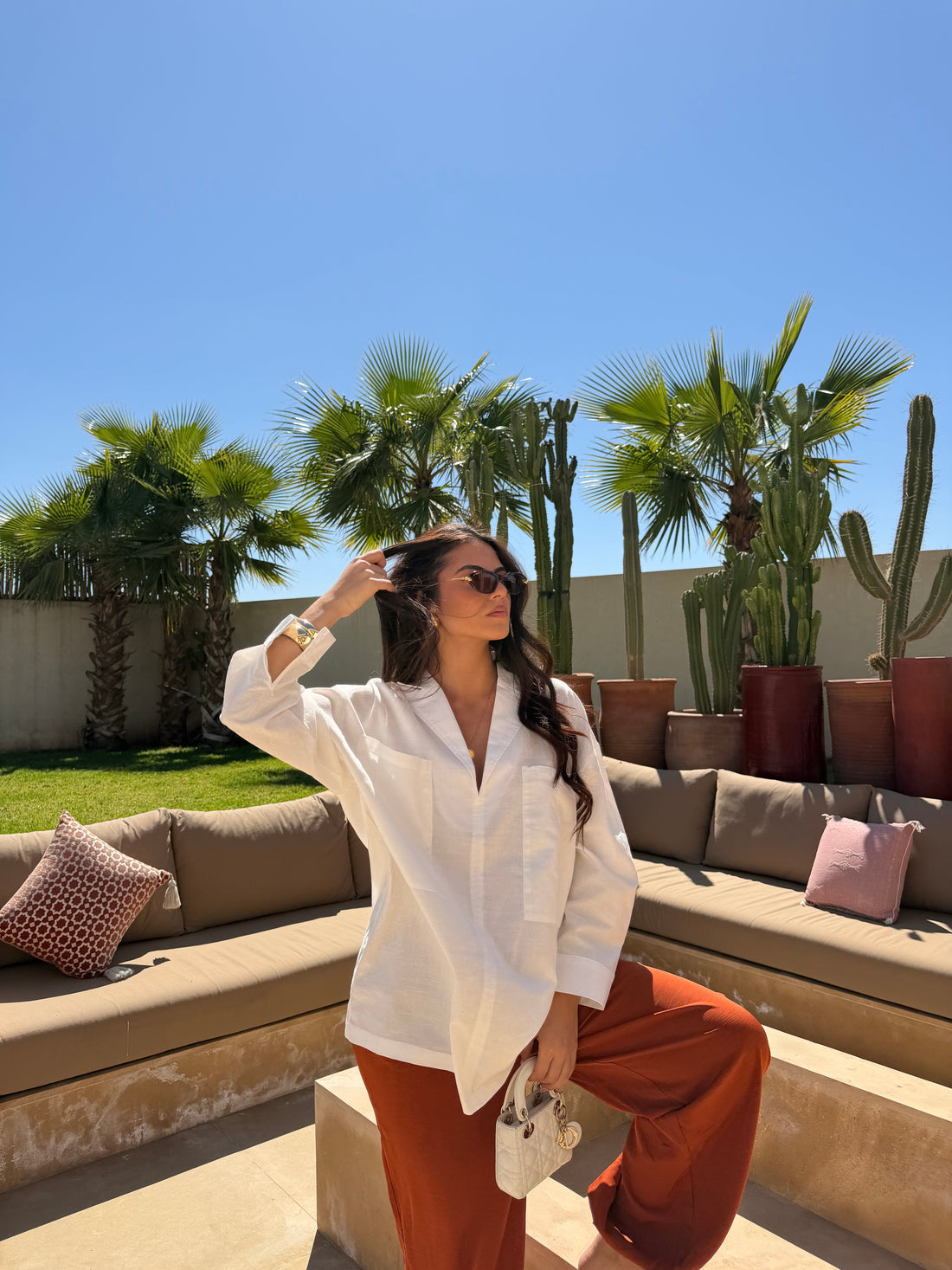 Blouse 2 poches blanche (L2096)